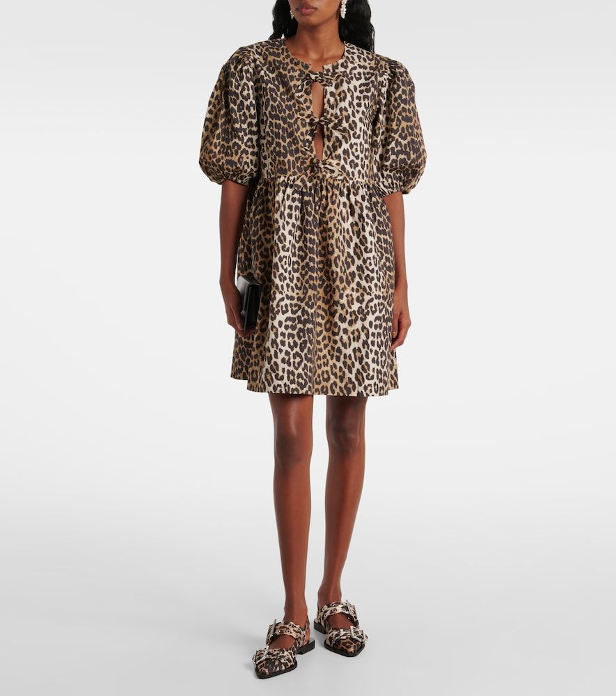 Vestido corto de algodón estampado - Ganni - Modalova