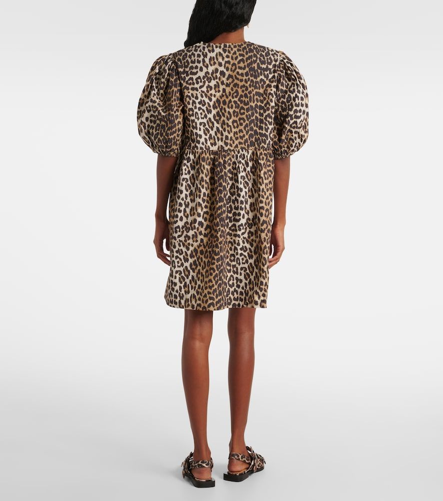 Vestido corto de algodón estampado - Ganni - Modalova