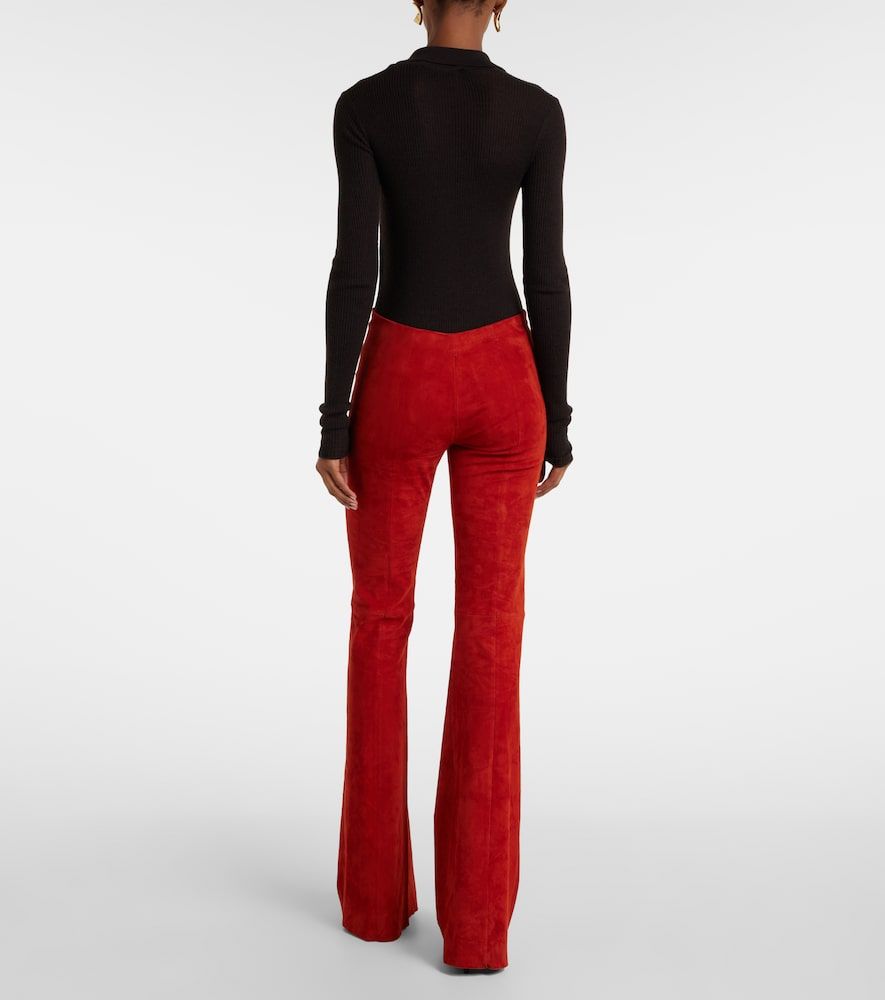 Gege high-rise suede flared pants - Stouls - Modalova