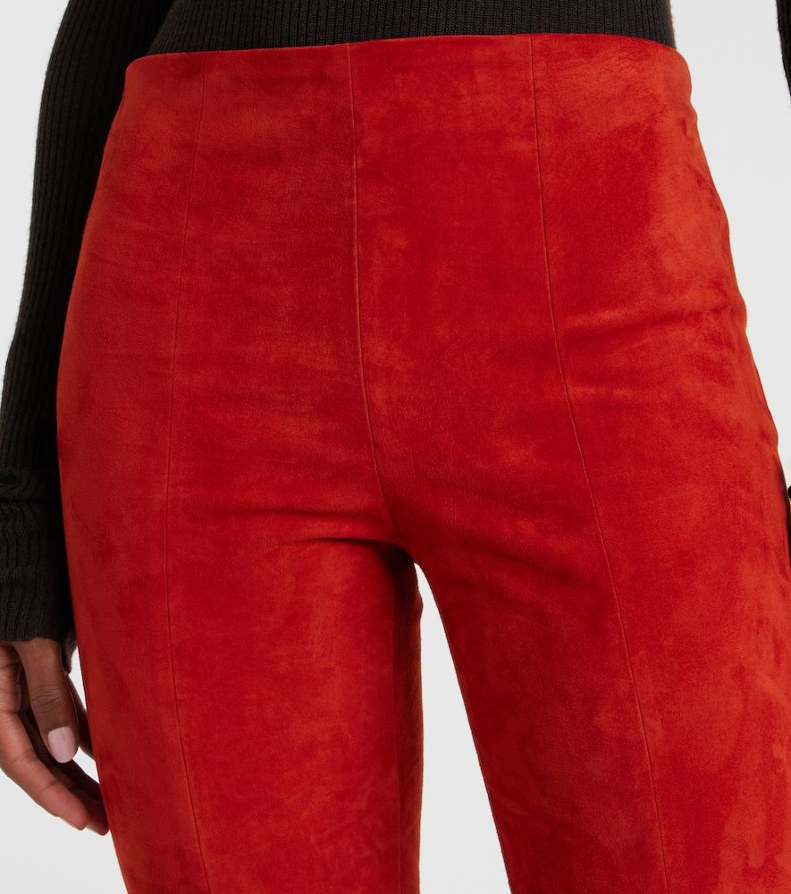 Gege high-rise suede flared pants - Stouls - Modalova