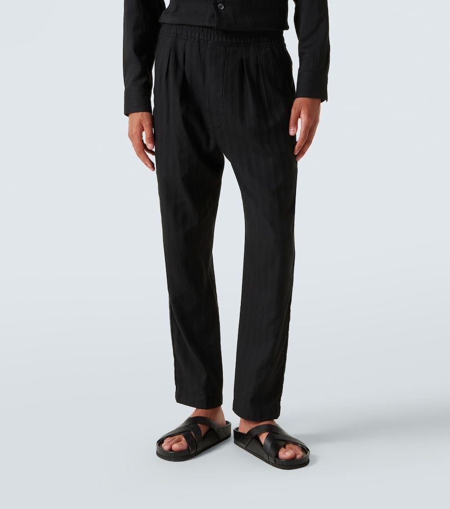 Pantalones rectos de algodón y seda a rayas - Tom Ford - Modalova
