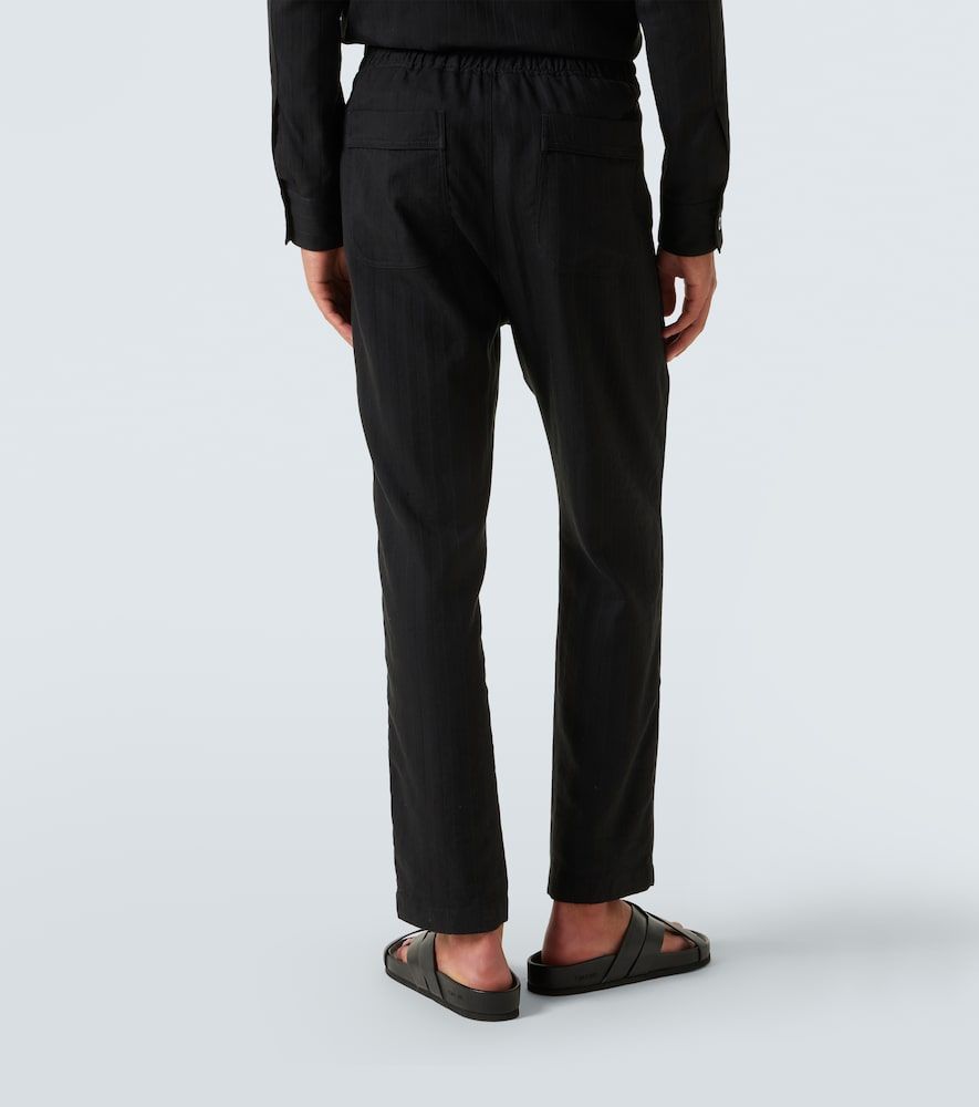 Pantalones rectos de algodón y seda a rayas - Tom Ford - Modalova
