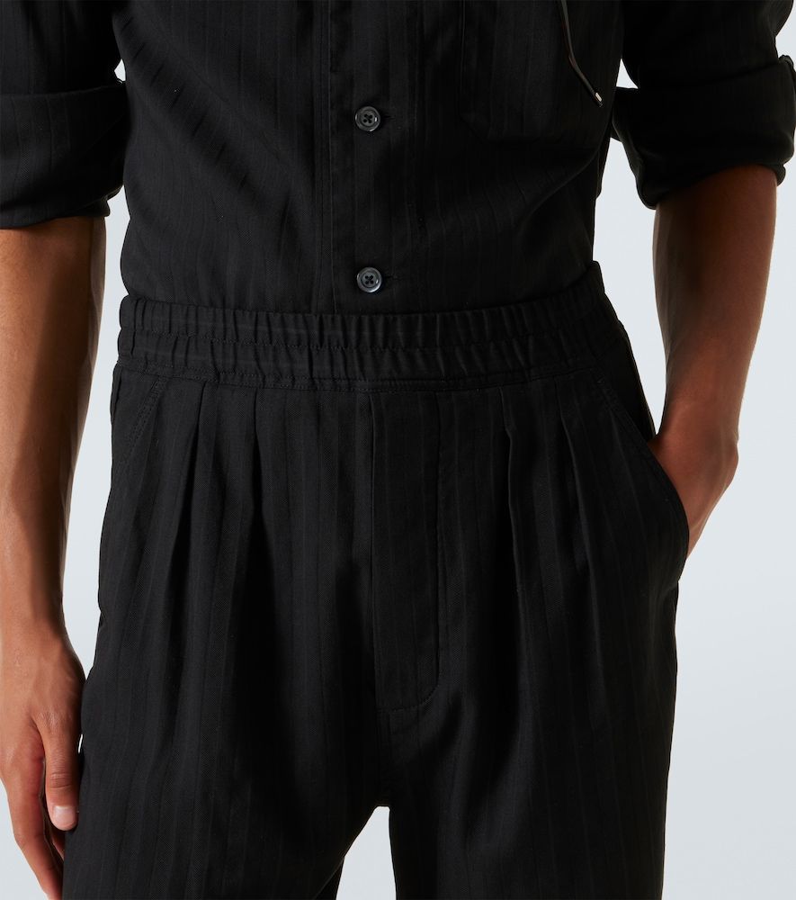 Pantalones rectos de algodón y seda a rayas - Tom Ford - Modalova