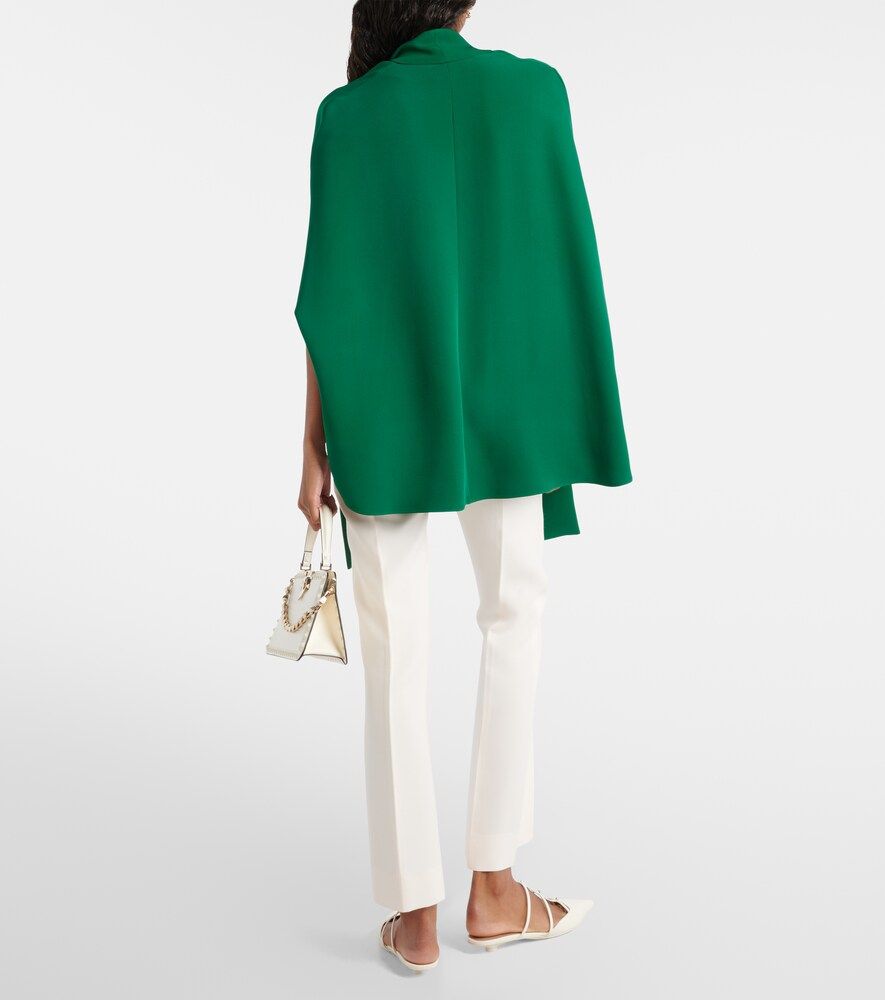 Caped tie-neck silk blouse - Valentino - Modalova