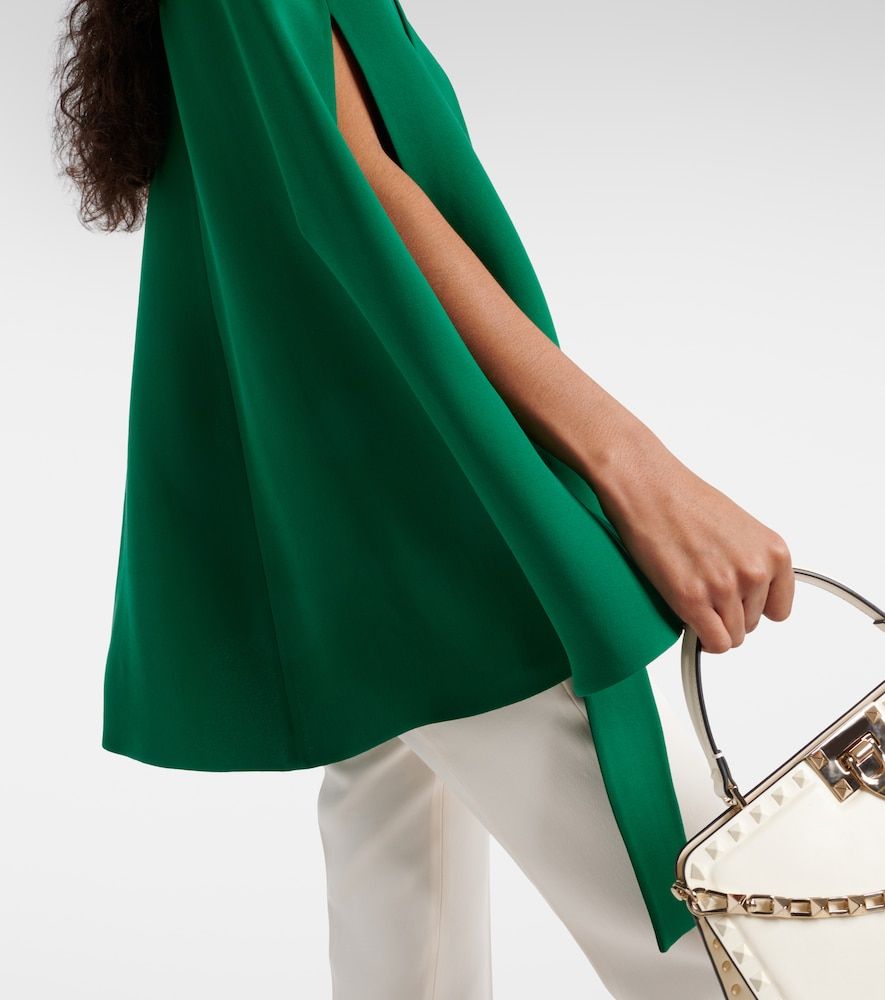 Caped tie-neck silk blouse - Valentino - Modalova