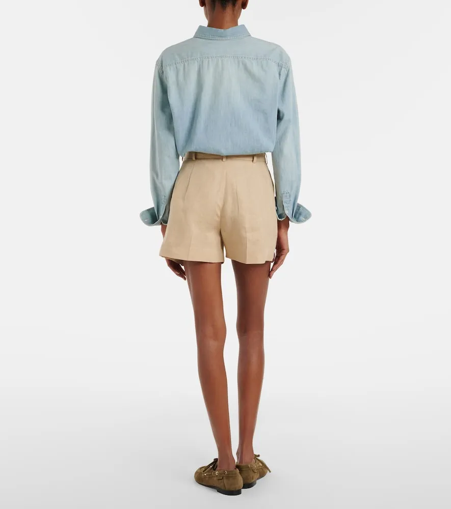 Shorts de lino con cinturón - Ralph Lauren Collection - Modalova