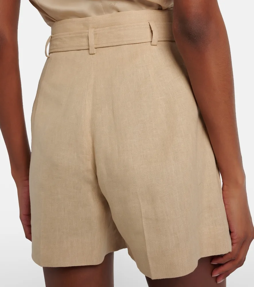 Shorts de lino con cinturón - Ralph Lauren Collection - Modalova