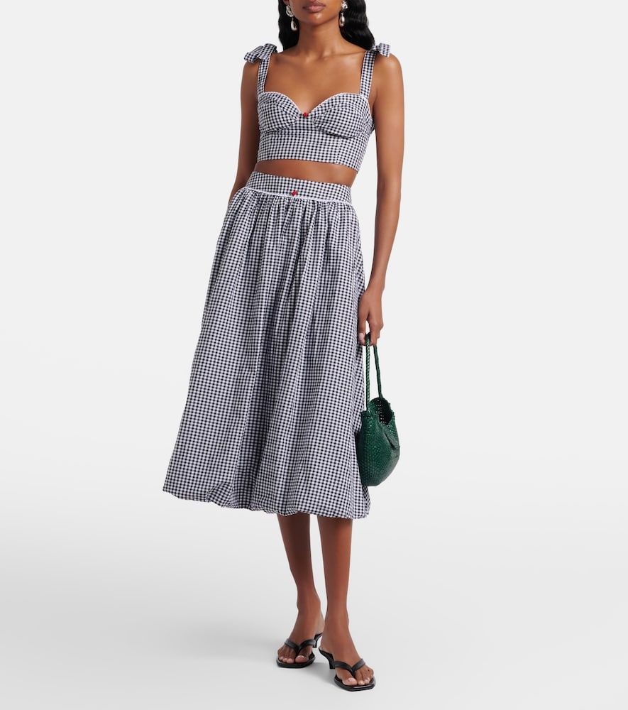 Alba gingham cotton poplin midi skirt - Bananhot - Modalova