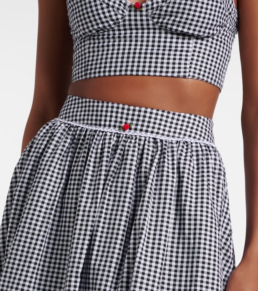 Alba gingham cotton poplin midi skirt - Bananhot - Modalova