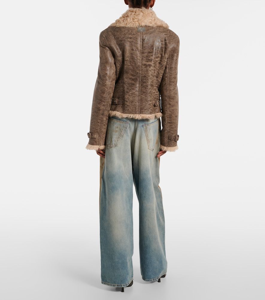 Chaqueta de piel con borrego - Acne Studios - Modalova