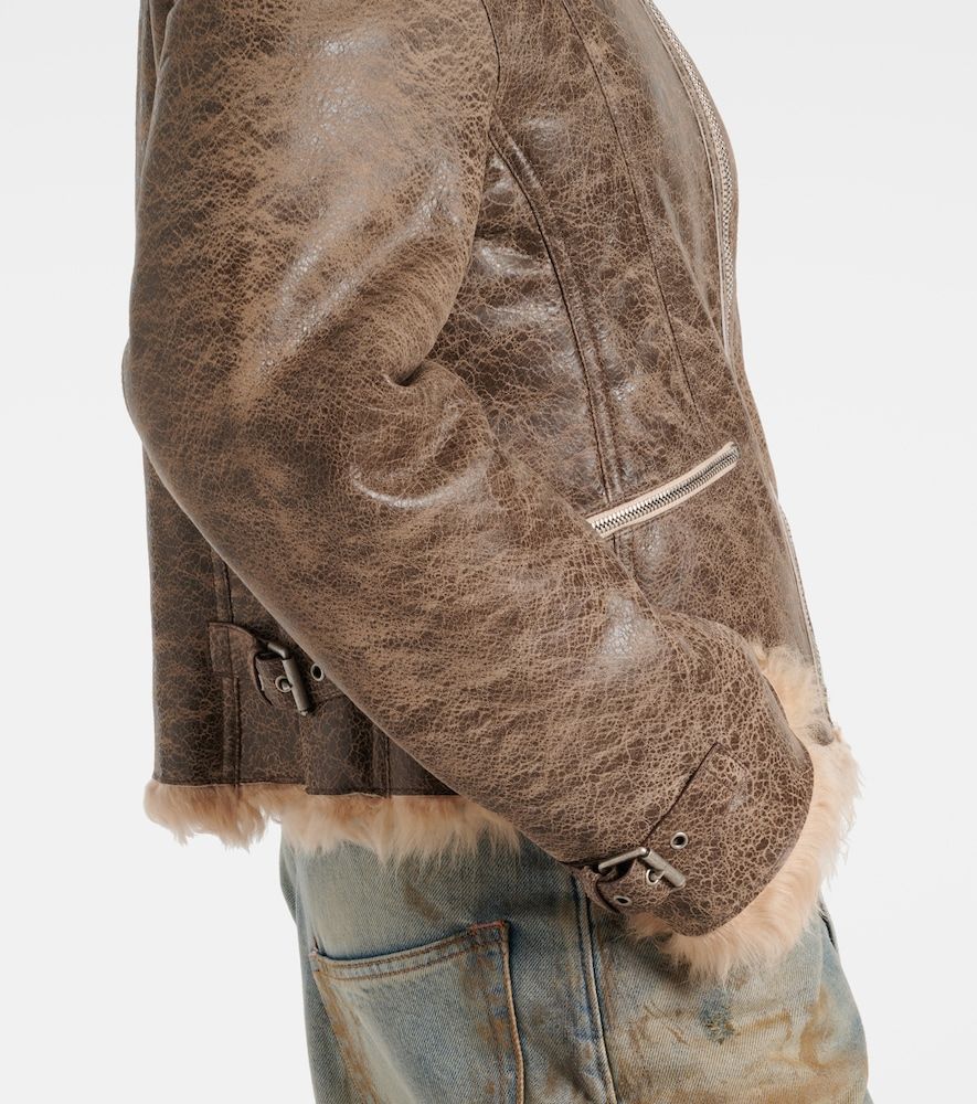 Chaqueta de piel con borrego - Acne Studios - Modalova
