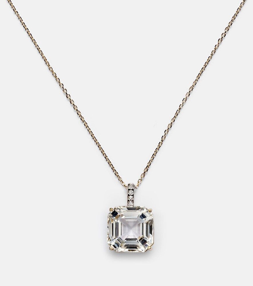 Collar de oro de 14 ct con topacio y diamantes - Mateo - Modalova