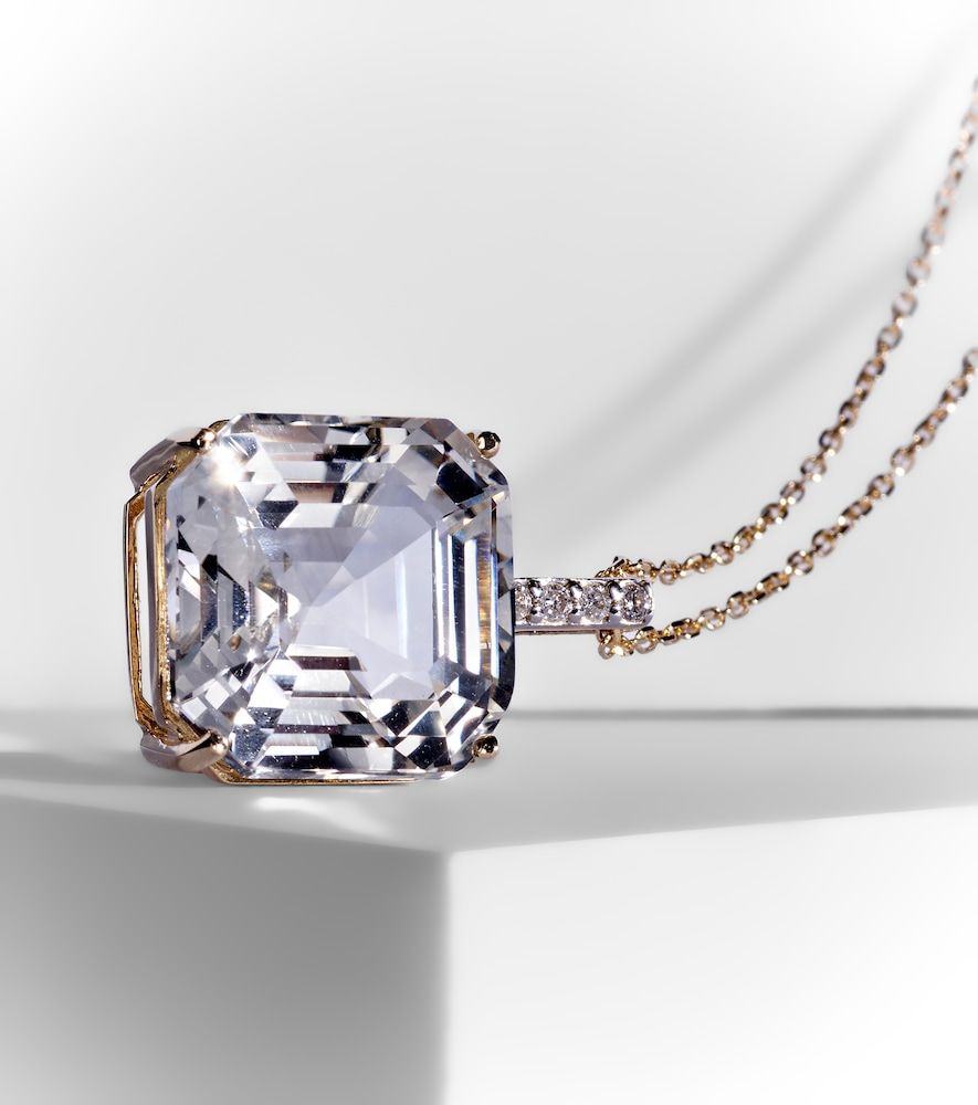 Collar de oro de 14 ct con topacio y diamantes - Mateo - Modalova