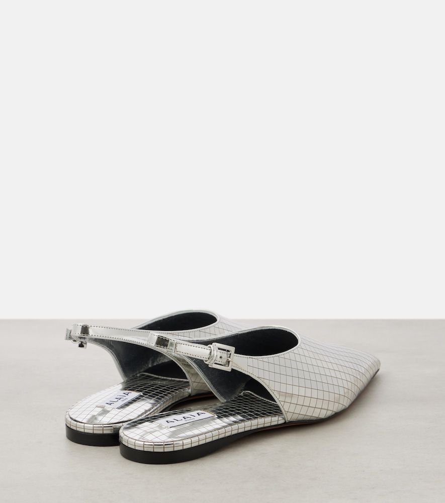 Alaïa Slingback-Ballerinas Art Deco aus Metallic-Leder - Alaia - Modalova