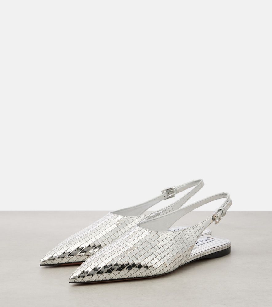 Alaïa Slingback-Ballerinas Art Deco aus Metallic-Leder - Alaia - Modalova