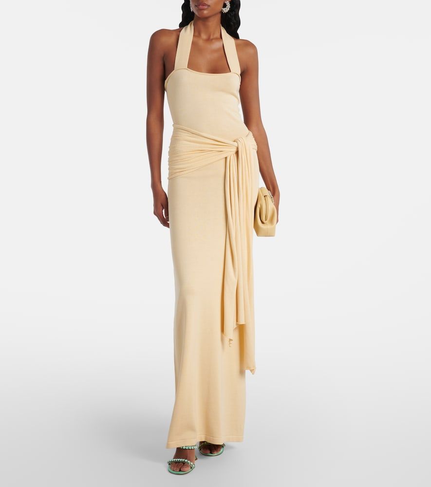 Knitted silk and cotton maxi dress - Aya Muse - Modalova