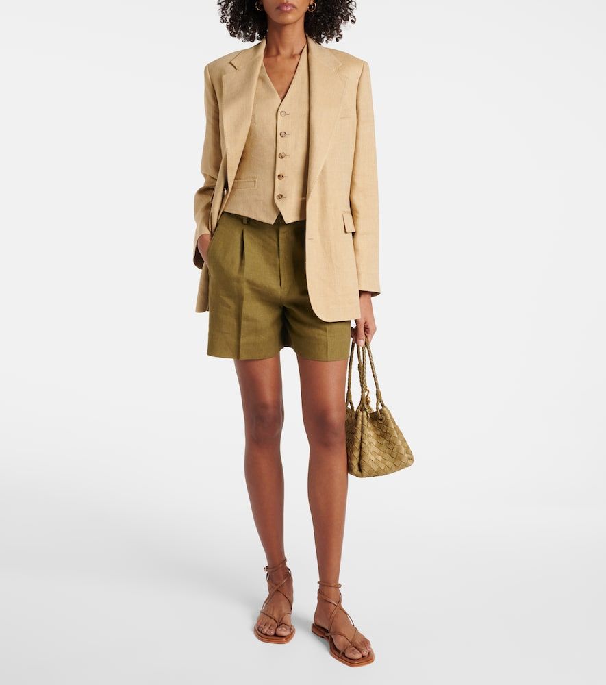 Shorts Tracy de lino plisados - Ralph Lauren Collection - Modalova