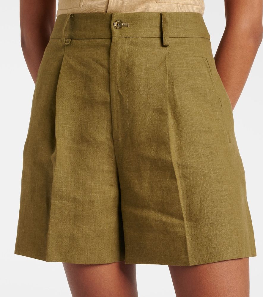 Shorts Tracy de lino plisados - Ralph Lauren Collection - Modalova