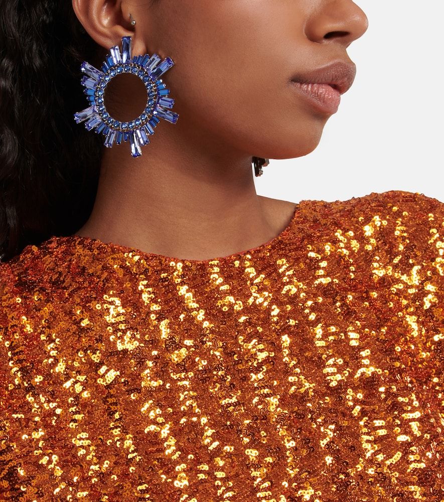 Aretes Begum con cristales - Amina Muaddi - Modalova