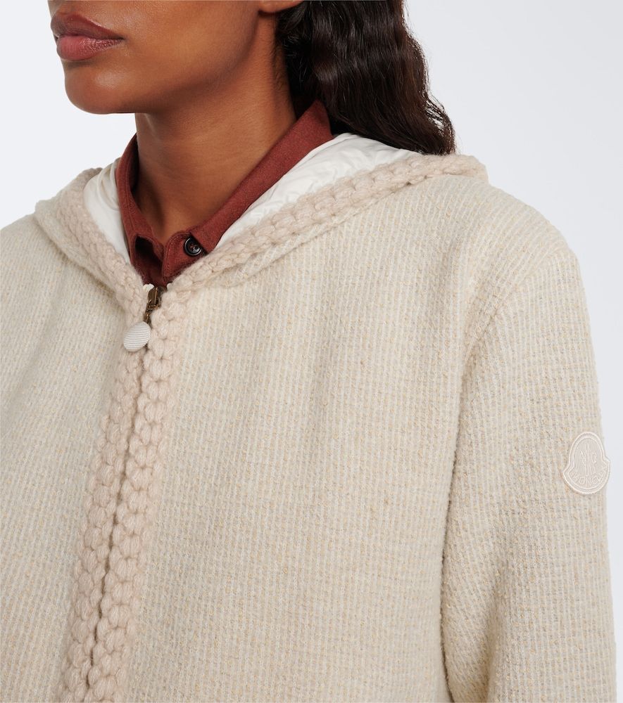 Moncler Hooded waffle-knit cardigan - Moncler - Modalova