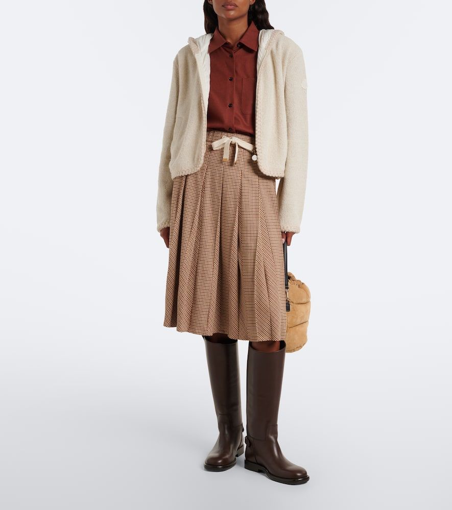 Moncler Hooded waffle-knit cardigan - Moncler - Modalova