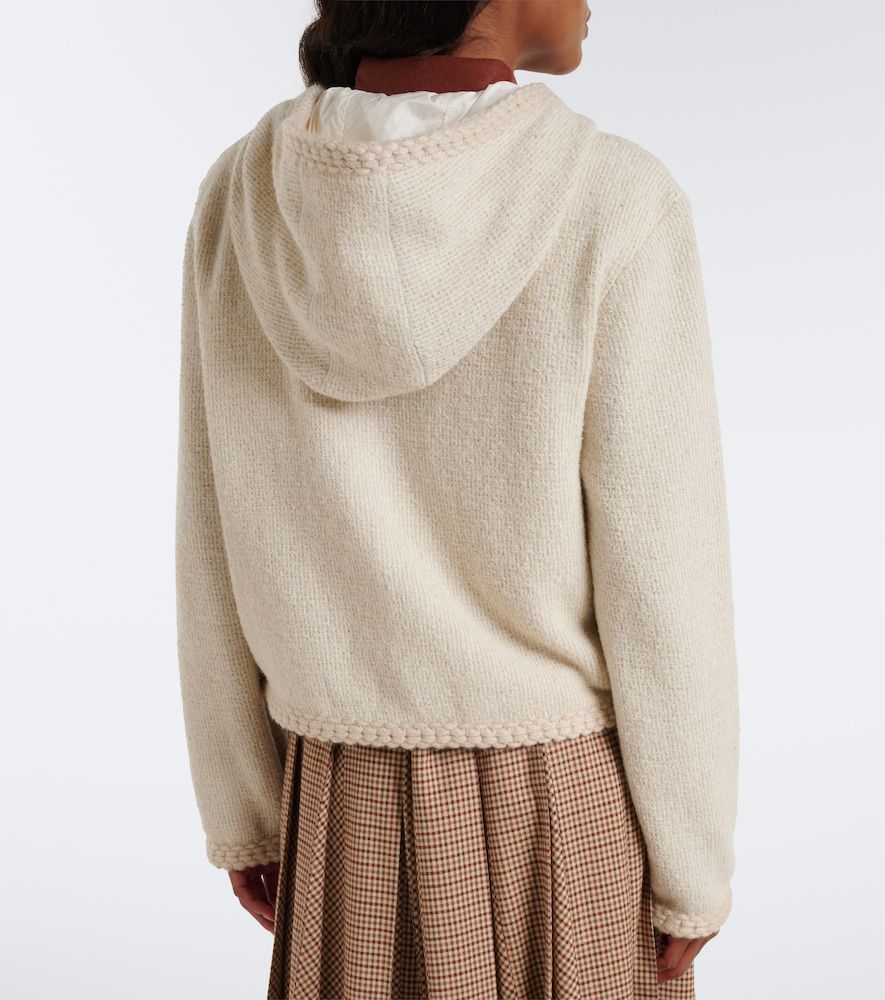 Moncler Hooded waffle-knit cardigan - Moncler - Modalova