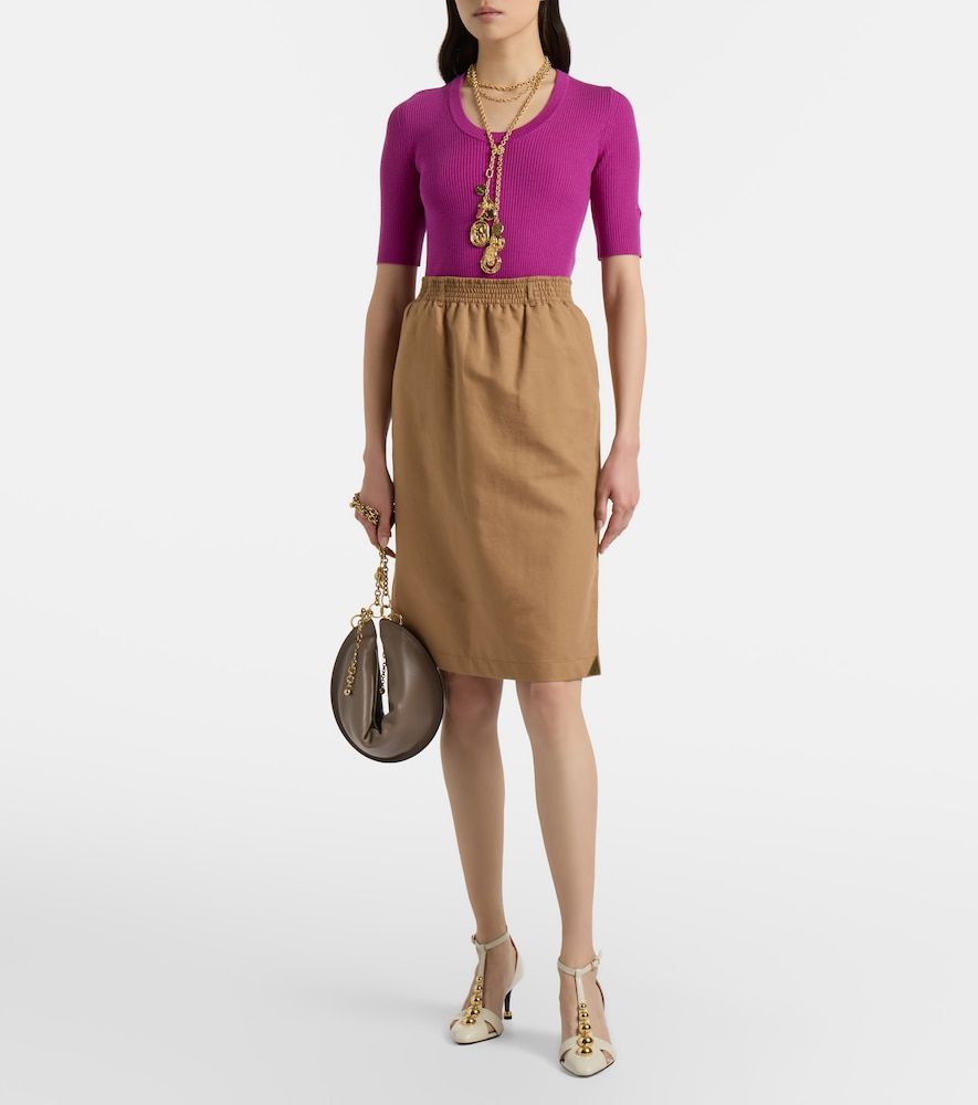 Chloé Top in maglia di lana a coste - Chloe - Modalova