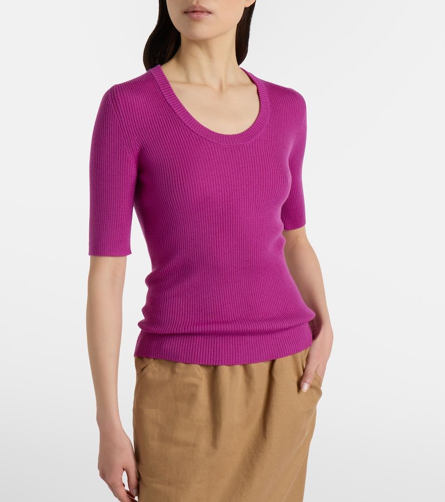Chloé Top in maglia di lana a coste - Chloe - Modalova