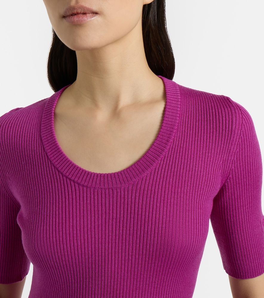Chloé Top in maglia di lana a coste - Chloe - Modalova