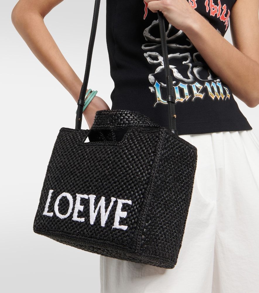 Bolso Paula's Ibiza Small de rafia con logo - Loewe - Modalova