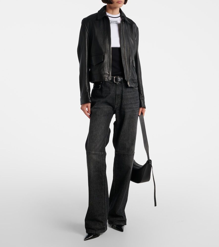 Jeans a gamba larga con cut-out e vita media - Jean Paul Gaultier - Modalova
