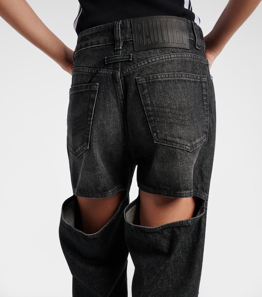 Jeans a gamba larga con cut-out e vita media - Jean Paul Gaultier - Modalova