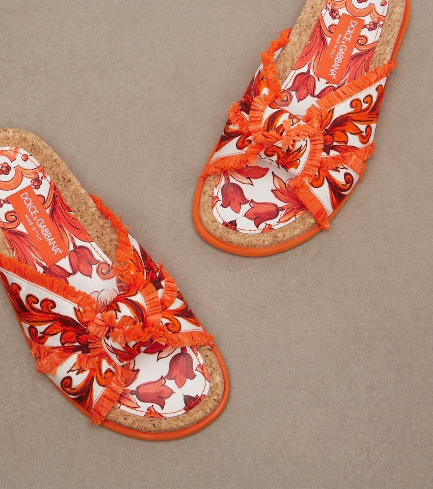 Sandalias Majolica de brocado con flecos - Dolce&Gabbana - Modalova
