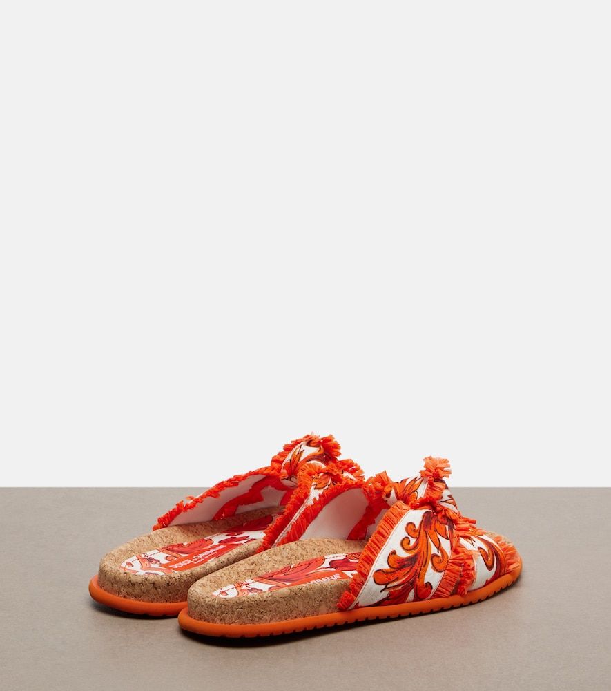 Sandalias Majolica de brocado con flecos - Dolce&Gabbana - Modalova