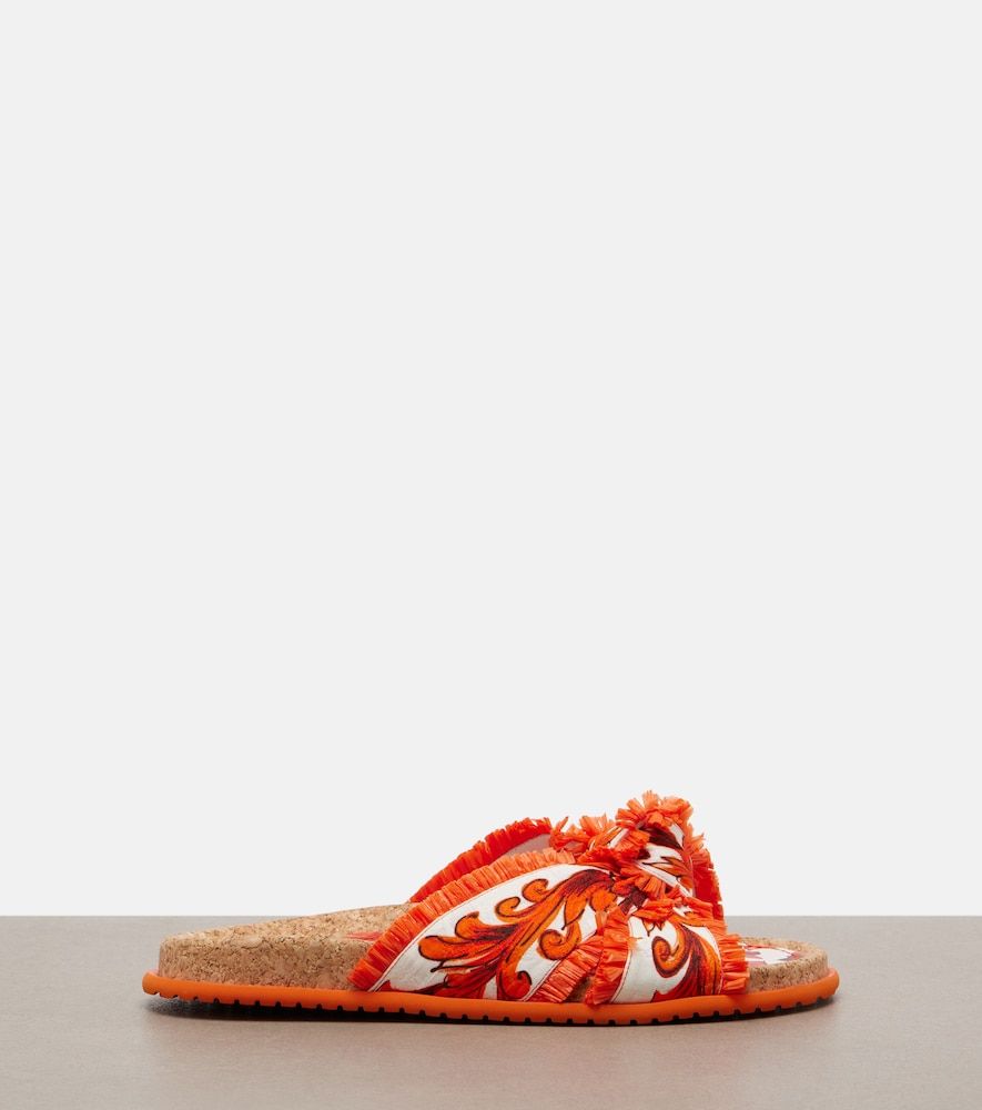 Sandalias Majolica de brocado con flecos - Dolce&Gabbana - Modalova