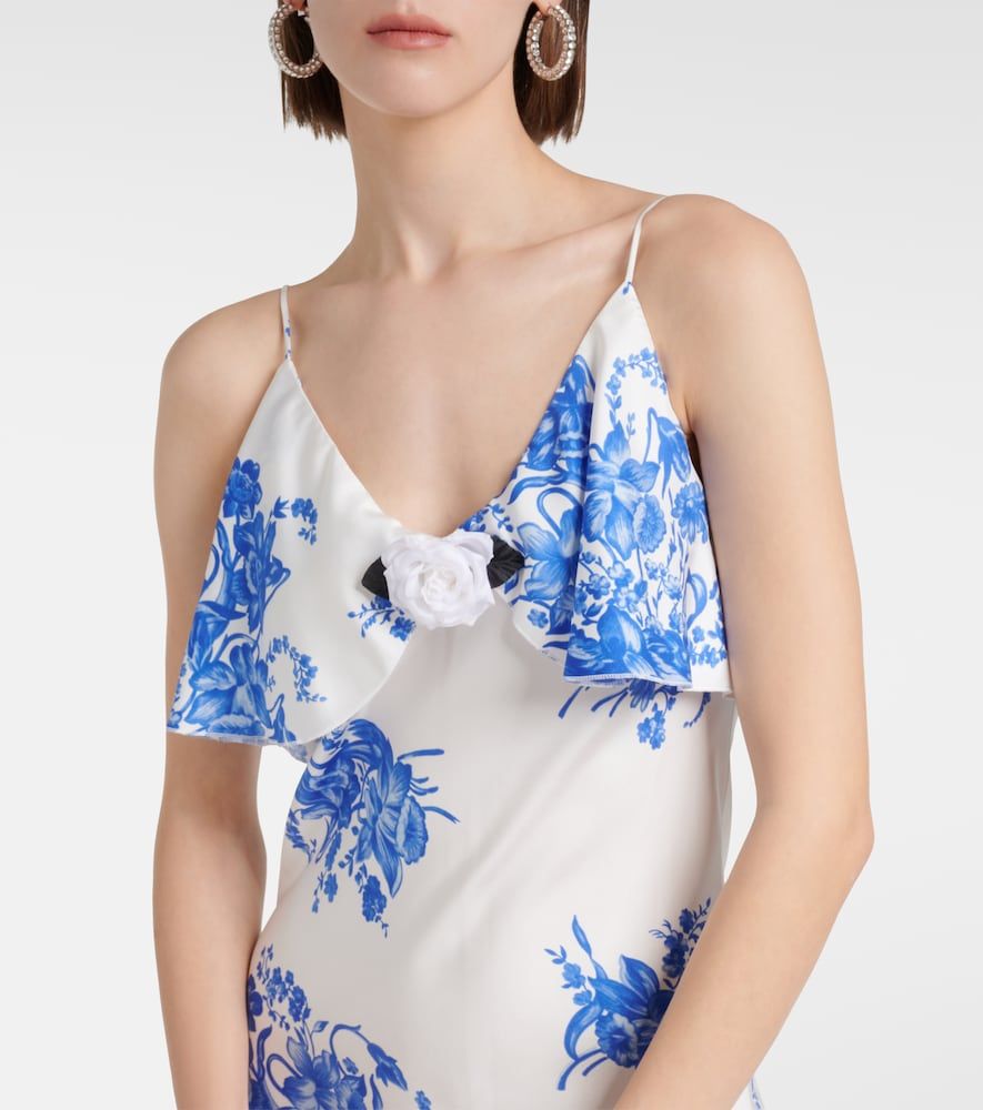 Abito sottoveste in seta con stampa floreale - Rodarte - Modalova
