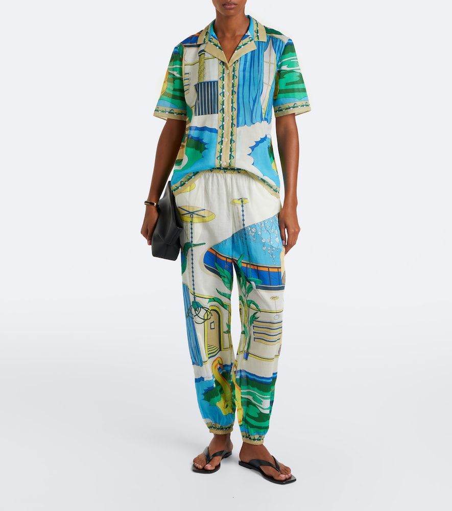 Pantalones tapered de algodón estampados - Tory Burch - Modalova