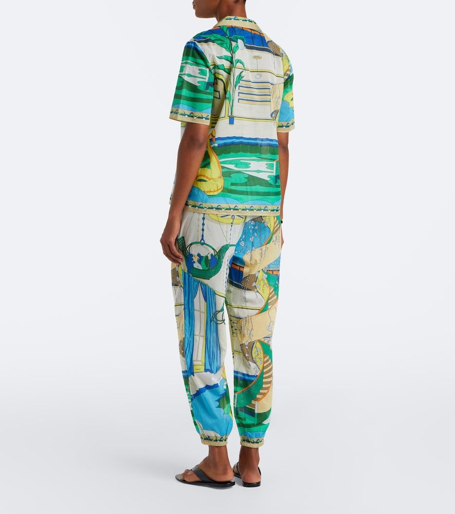 Pantalones tapered de algodón estampados - Tory Burch - Modalova