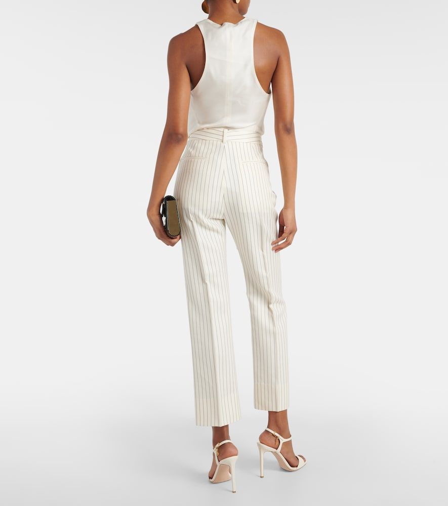 Pantalones rectos Wallis en mezcla de lana y seda a rayas - Tom Ford - Modalova