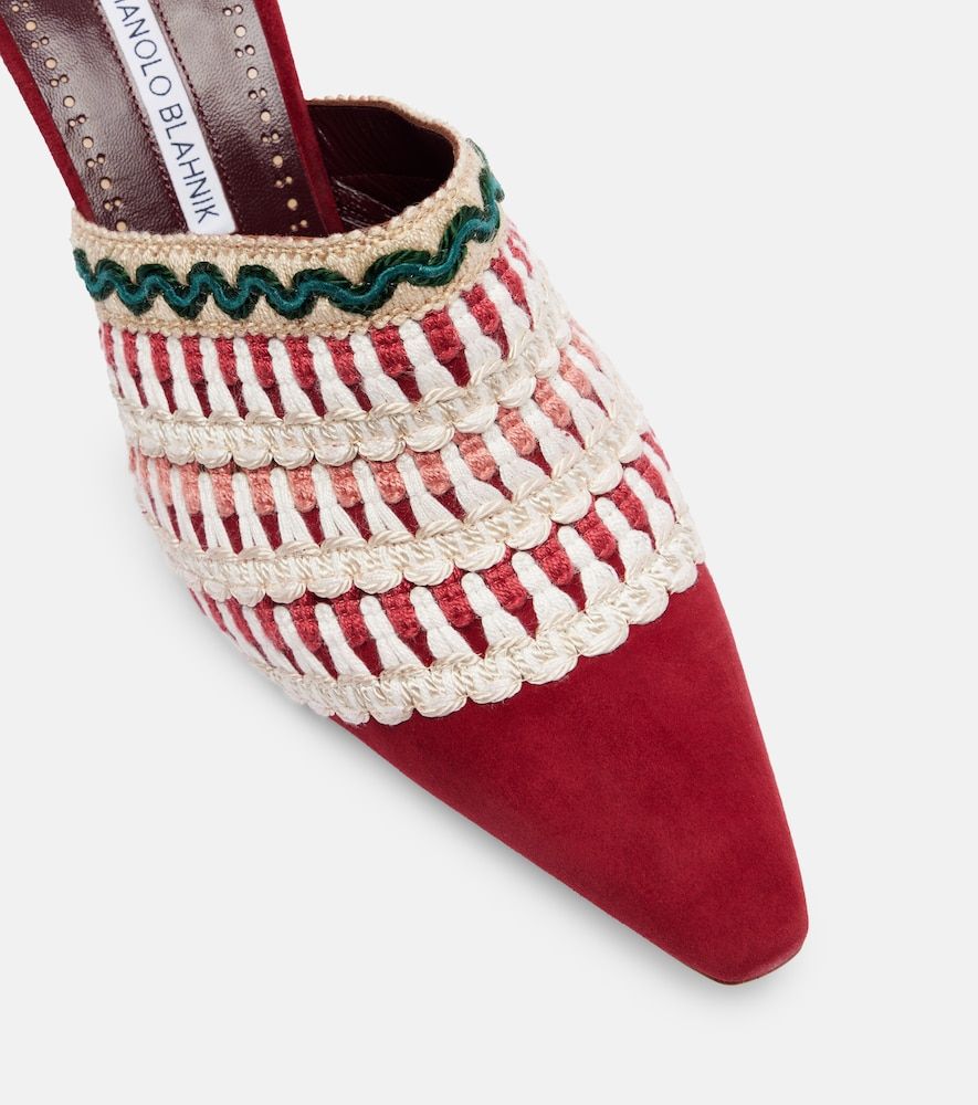 Bestickte Mules Alo 70 aus Veloursleder - Manolo Blahnik - Modalova