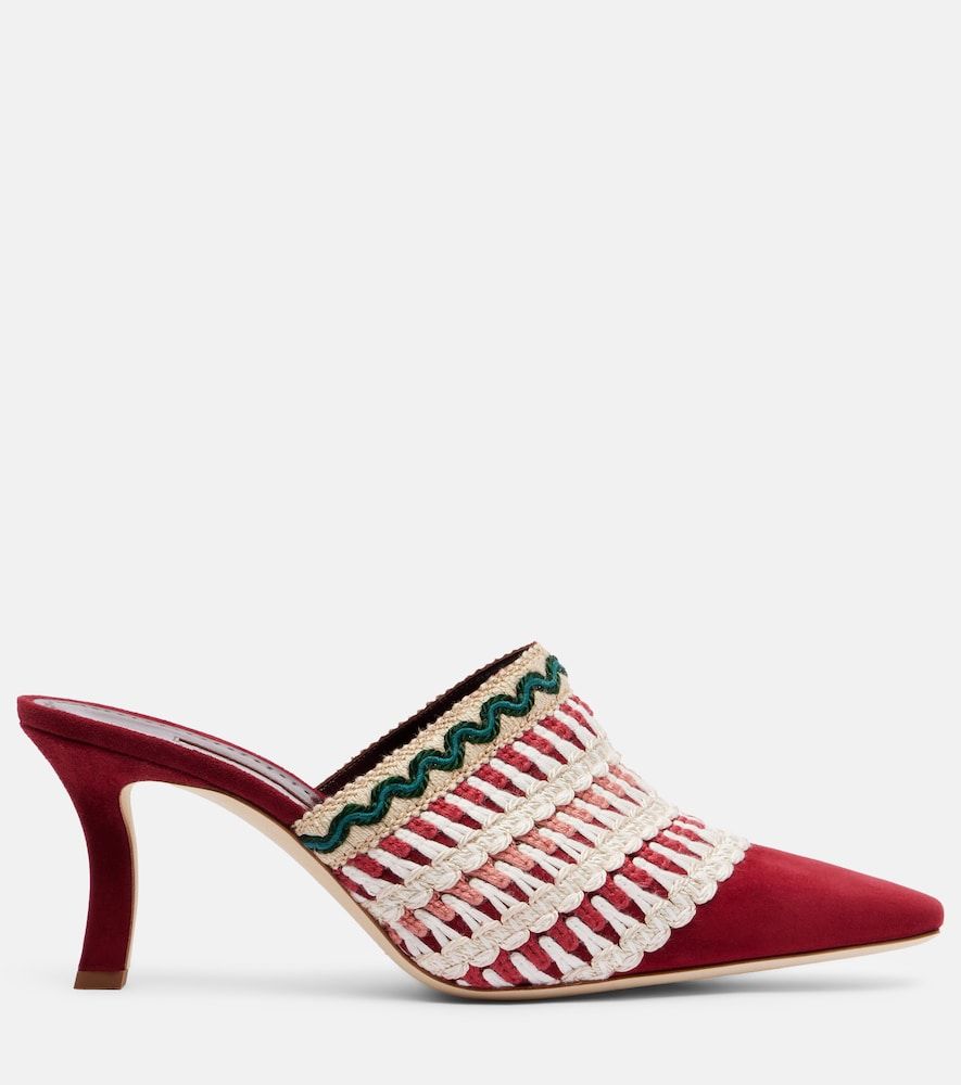 Bestickte Mules Alo 70 aus Veloursleder - Manolo Blahnik - Modalova