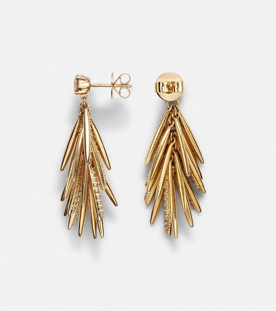 Pendientes Grass Sunshine Drop de oro de 18 ct con diamantes - Ileana Makri - Modalova