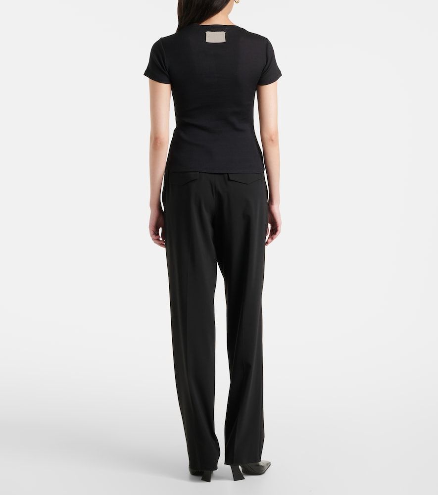 T-shirt in maglia di cotone a coste - Aya Muse - Modalova