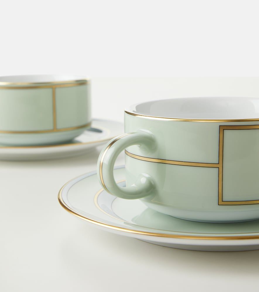Set de 2 tazas de té y platillos Diva de pocelana - Ginori 1735 - Modalova
