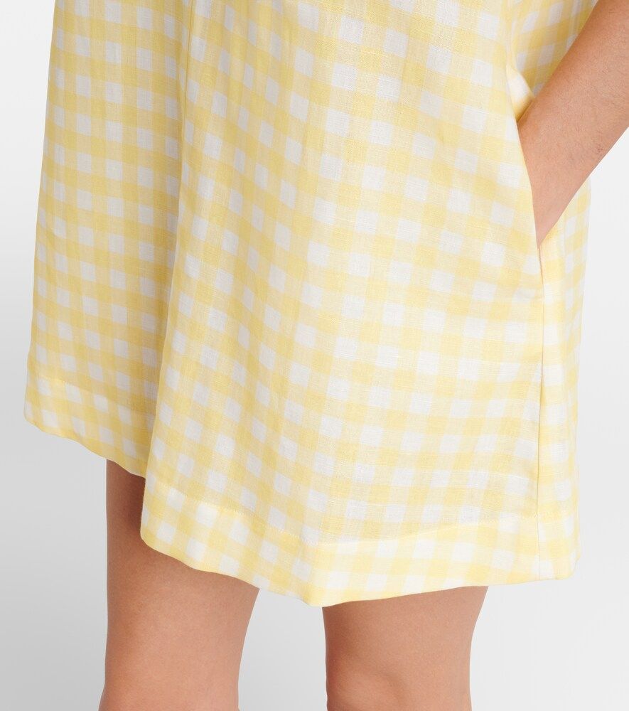Vestido corto de lino y algodón a cuadros vichy - Asceno - Modalova