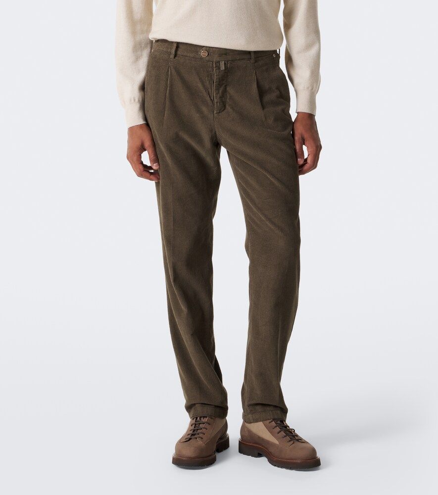 Pantalones tapered de pana de algodón - Kiton - Modalova