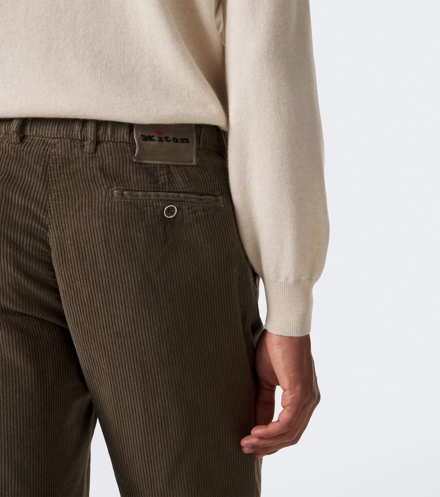 Pantalones tapered de pana de algodón - Kiton - Modalova