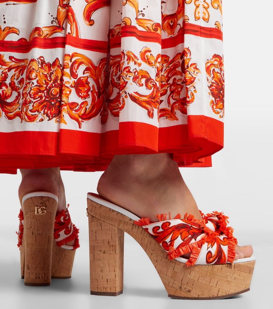 Sandalias con plataforma Majolica de brocado - Dolce&Gabbana - Modalova