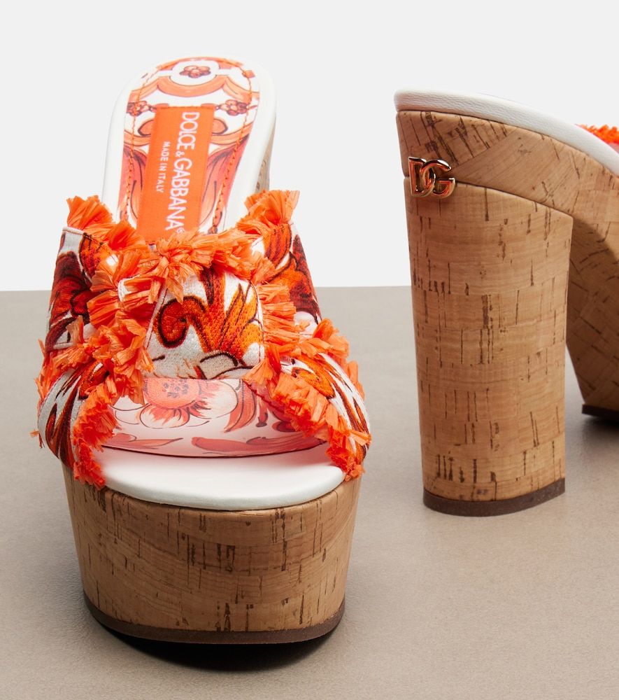 Sandalias con plataforma Majolica de brocado - Dolce&Gabbana - Modalova