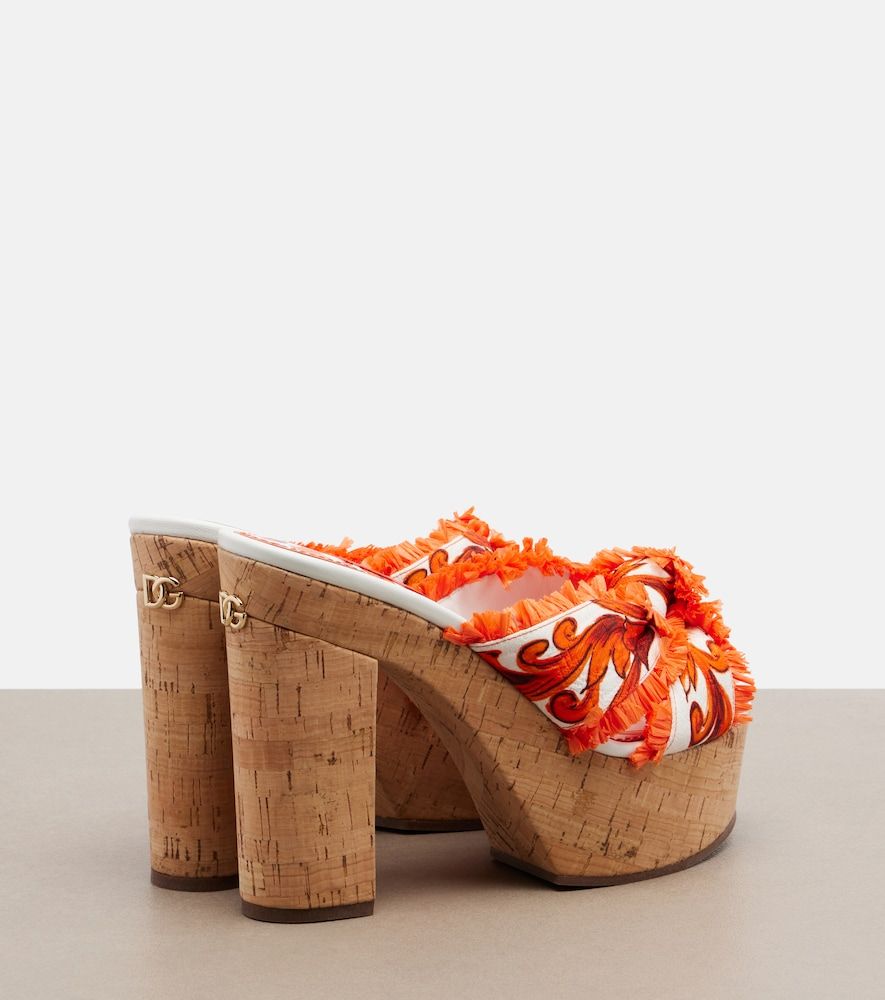 Sandalias con plataforma Majolica de brocado - Dolce&Gabbana - Modalova